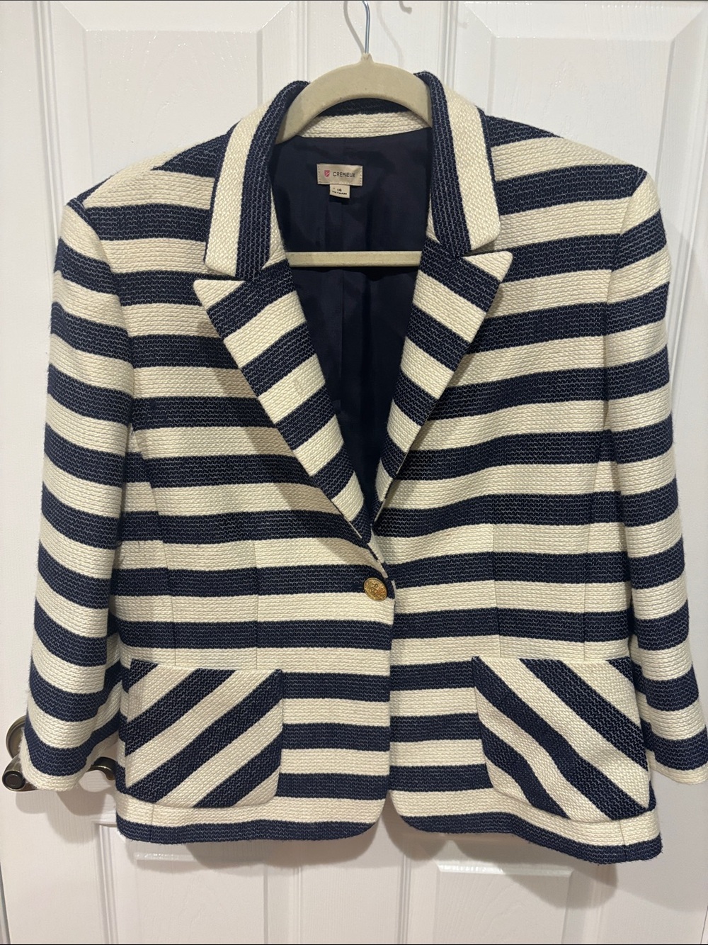 Daniel Cremieux Navy and Cream Striped Blazer